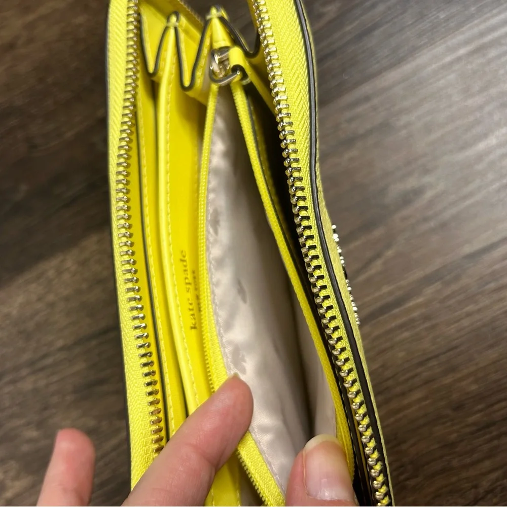 Kate Spade Accordion‎ Zip Around Leather Wallet Yellow
